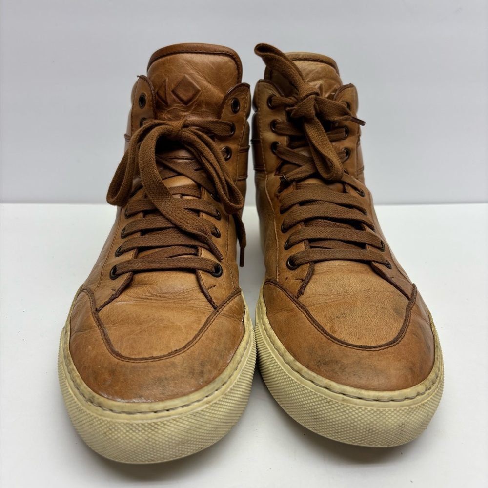 KOIO Men's High-Top Leather Sneakers in Brown, SZ 43 EU, box 34